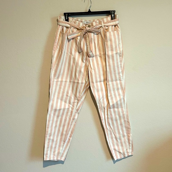 Forever 21 Denim - Forever 21 Light Pink & White Vertical Stripe Jeans - Size 14